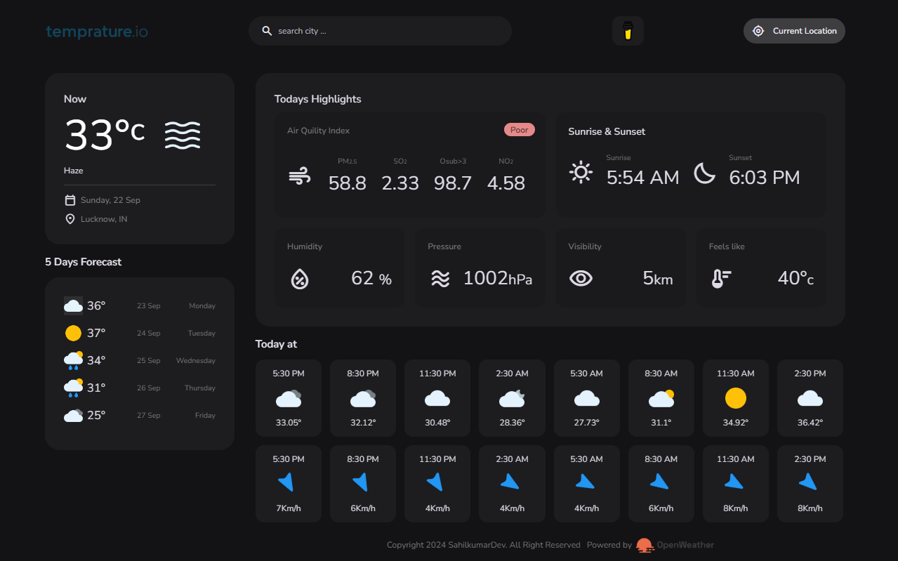 TemperatureIO - Weather App